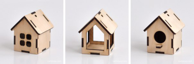 Small House 3D Puzzle Free Vector, Free Vectors File