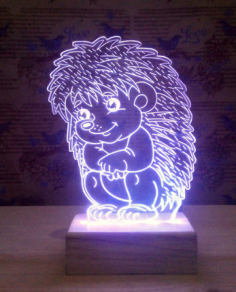 Sitting Hedgehog 3D Lamp Vector, Free Vectors File