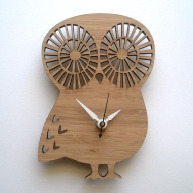 Laser Cut Owl Shape Clock Free Vector, Free Vectors File