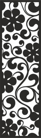 Curl With Big Black Flowers Pattern Free Vector, Free Vectors File
