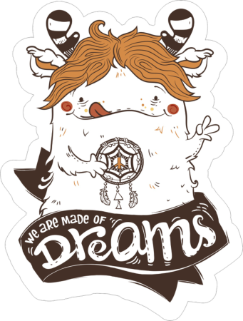 Made Of Dreams Sticker Free Vector, Free Vectors File