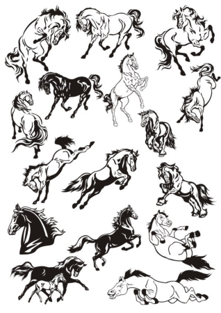 Horse Stickers Vector Art Collection Free Vector, Free Vectors File
