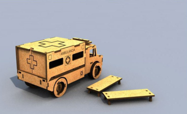 3D Puzzle Ambulance Free Vector, Free Vectors File