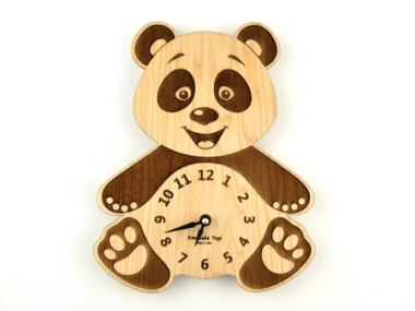 Panda Clock 3D Puzzle Laser Cut Free Vector, Free Vectors File
