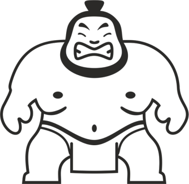 Sumo Wrestler Sticker Free Vector, Free Vectors File