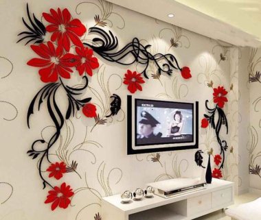 Butterfly Tv Wall Acrylic 3D Relief Wall Sticker Free Vector File, Free Vectors File
