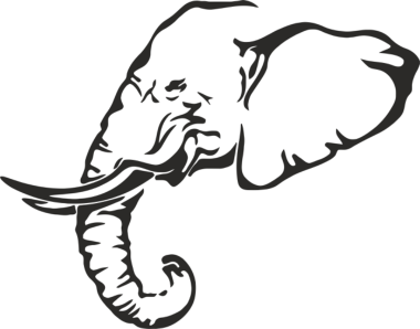 Elephant Stencil Free Vector, Free Vectors File