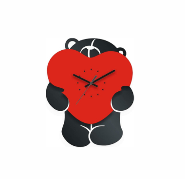 Bear With Heart Clock Laser Cut Free Vector, Free Vectors File