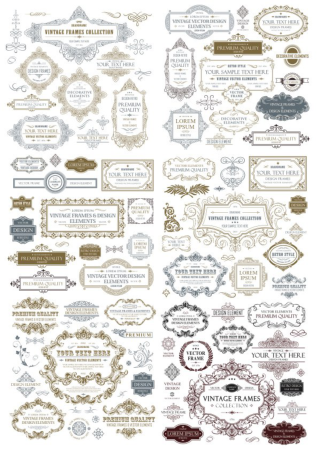 Vintage Frame Collection Free Vector, Free Vectors File