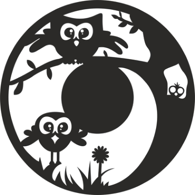 Decorative Owls Clock Plan Free Vector, Free Vectors File