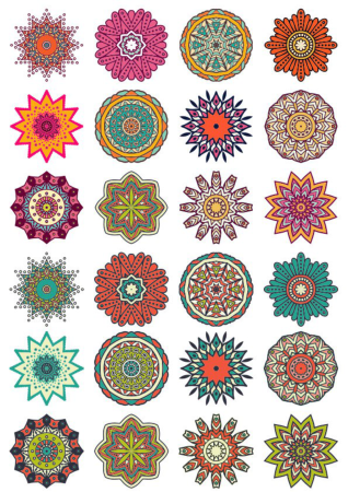Round Floral Curly Ornament Vector Pack Free Vector, Free Vectors File