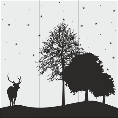 Deer And Tree Silhouette Vector Art Free Vector, Free Vectors File