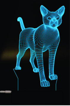 Cat 3D Lamp Vector Model Vector, Free Vectors File