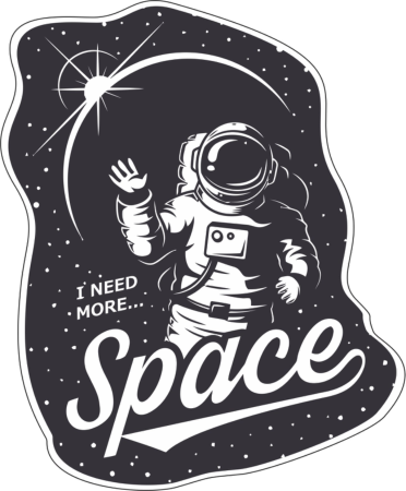 I Need More Space Sticker Vector Art Free Vector, Free Vectors File