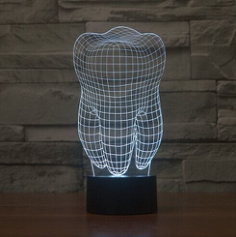 Tooth Shape 3D Lamp Model Vector, Free Vectors File