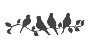 Beautiful Birds On A Branch Stencil Free Vector, Free Vectors File