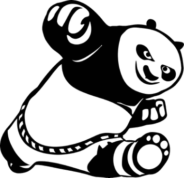 Car Stickers Cute Kung Fu Panda Free Vector, Free Vectors File