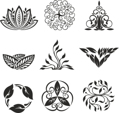 Floral Ornament Elements Free Vector, Free Vectors File