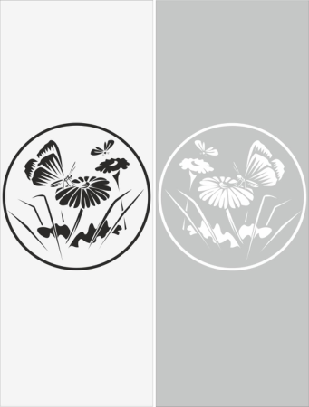 Glass Floral Sticker Decal Free Vector, Free Vectors File