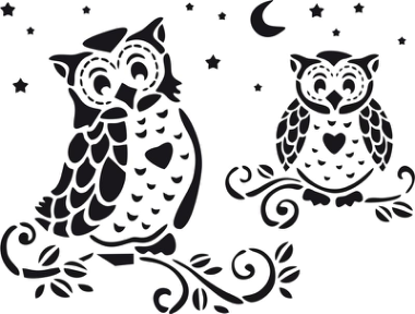 Owl Home Decor Stencil Free Vector, Free Vectors File