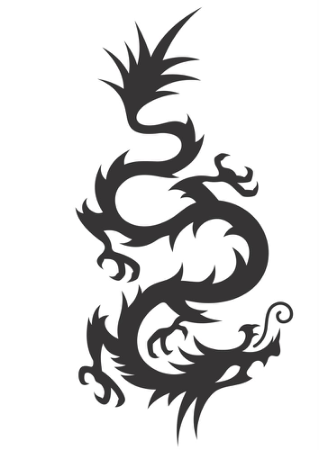 Chinese Dragon Silhouette Free Vector, Free Vectors File