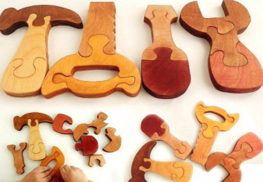 Instruments Wooden Jigsaw Puzzle Free Vector, Free Vectors File