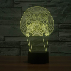 Walrus Animal 3D Lamp Vector, Free Vectors File