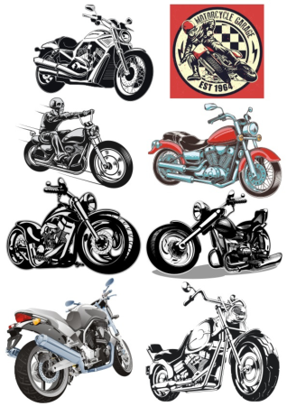 Motorbike Stickers Free Vector, Free Vectors File