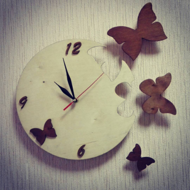 Butterfly Clock Laser Cut Free Vector CDR, Free Vectors File