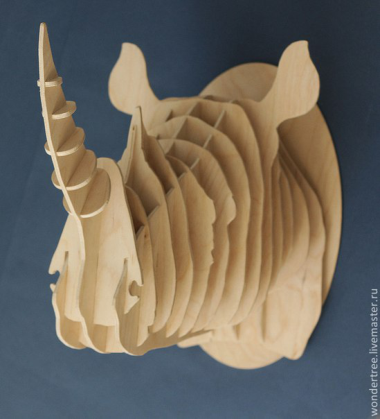 Rhinoceros Head 3D Puzzle Free Vector, Free Vectors File