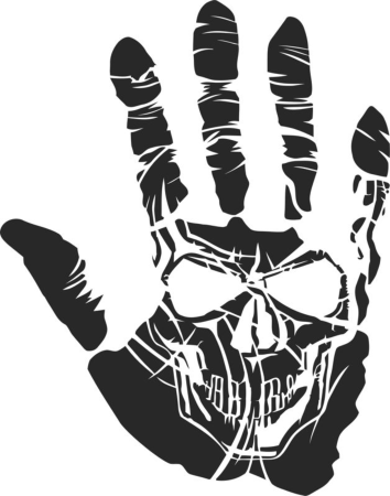 Sticker Skull Hand Tattoo Free Vector, Free Vectors File