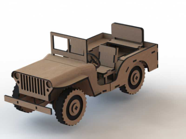 Jeep 3D Wooden Puzzle Laser Cut Free Vector, Free Vectors File