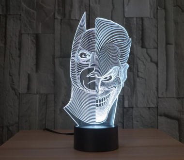 Batman Joker Morphing 3D Led Illusion Lamp Free Vector, Free Vectors File