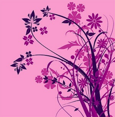 Purple Flower Silhouette Vector Fashion Free Vector, Free Vectors File
