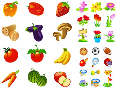 Fruits And Vegetables Motor Flower Icon Free Vector, Free Vectors File