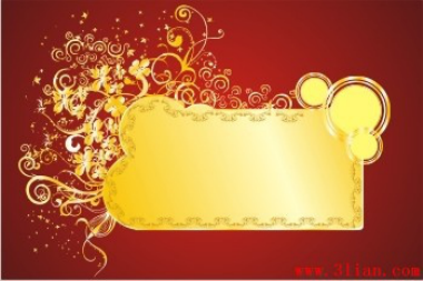 Decorative Background Classical Curves Ornament Red Golden Design Free Vector, Free Vectors File