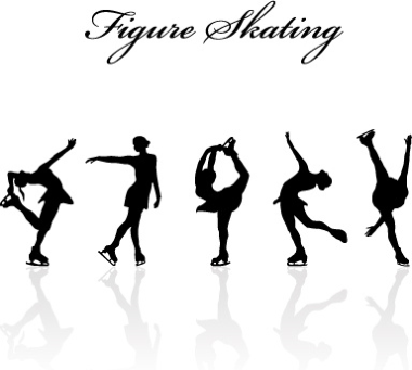 Figure Skating Design Vector Silhouettes Free Vector, Free Vectors File