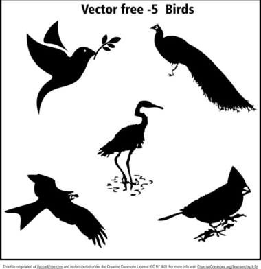 Bird Silhouette Free Vector, Free Vectors File