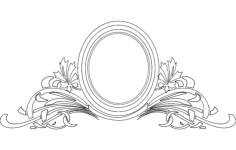 Mirror Frame Floral DXF File, Free Vectors File