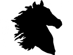 Horse Head Silhouette DXF File, Free Vectors File