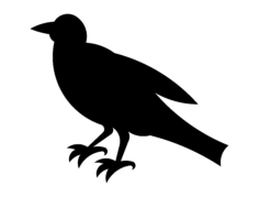Crow Silhouette DXF File, Free Vectors File