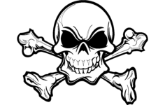Skull Silhouette Details DXF File, Free Vectors File