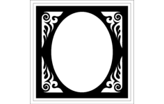 Frame Oval DXF File, Free Vectors File