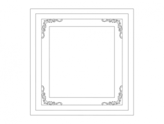 Frame With Floral Corners DXF File, Free Vectors File
