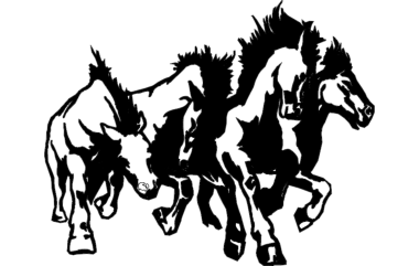 Horse Sampede DXF File, Free Vectors File