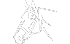 Horse Head Detailed Silhouette DXF File, Free Vectors File