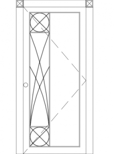 Gorgeous Modern Single Front Door DXF File, Free Vectors File