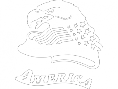 American Eagle Head DXF File, Free Vectors File