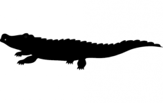 Crocodile Silhouette Vector DXF File, Free Vectors File