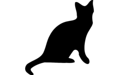 Cat Silhouette Vector DXF File, Free Vectors File